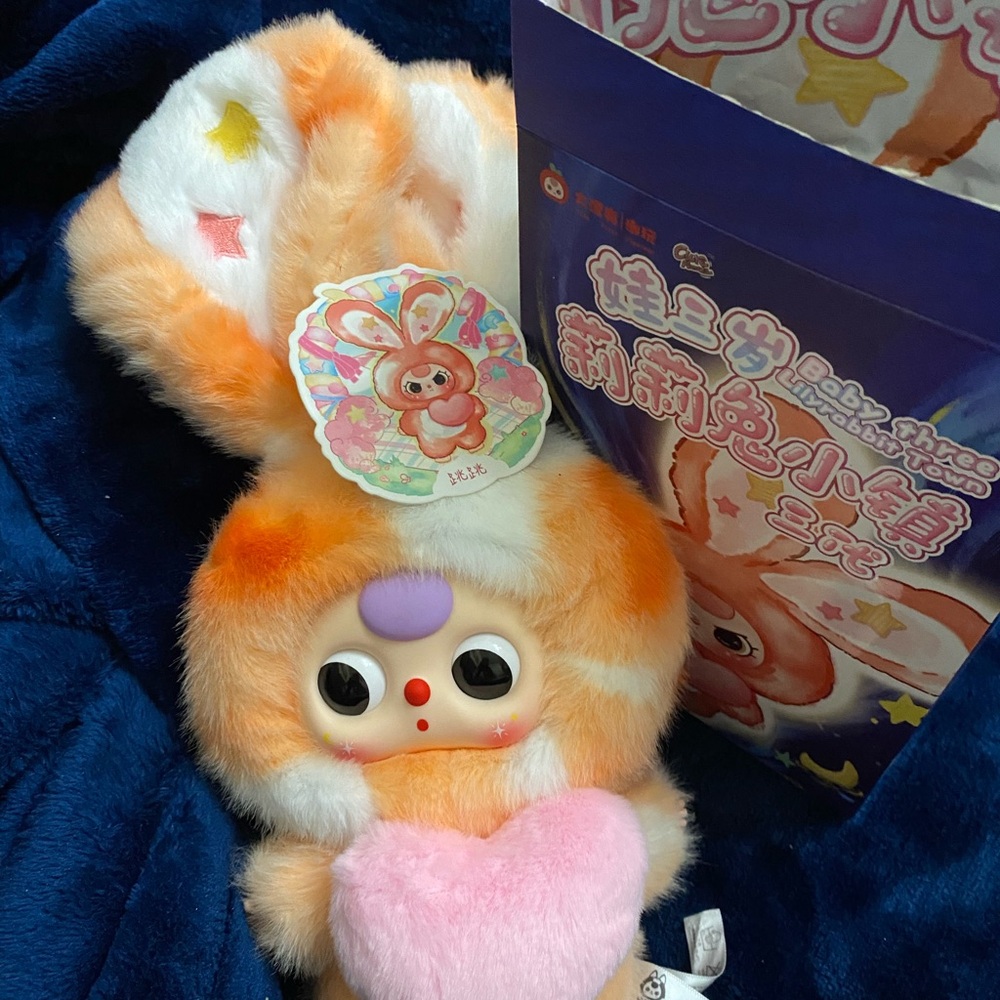 Baby Three Lilly Rabbit its Orange and White with Pink Heart - Picture 4 of 6